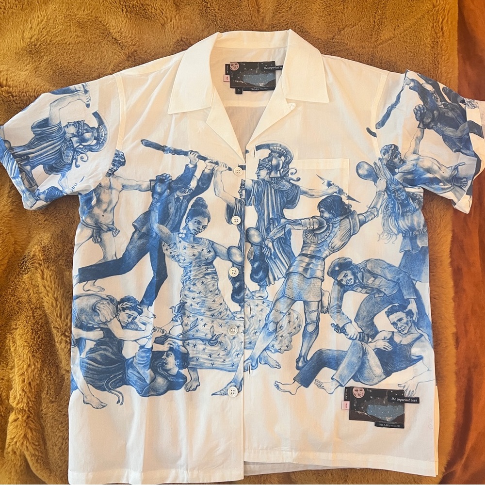Prada the important ones button up shirt. Worn, recently dry cleaned and crisp